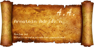 Arnstein Adrián névjegykártya
